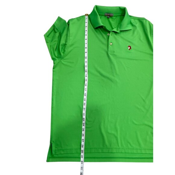 Peter Millar Summer Comfort Green Polo Shirt Gasparilla Club Logo Pirate Mens L - Picture 5 of 7